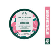 The Body Shop British Rose Body Yogurt, 48-Hour Hydration , Rose & Shea Butter