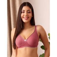Clovia Cotton Rich Solid Non-Padded Demi Cup Wire Free T-shirt Bra - Light Pink
