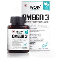 WOW Life Science Omega-3 1300Mg 60Capsules - EPA + DHA Enriched - 100% Natural