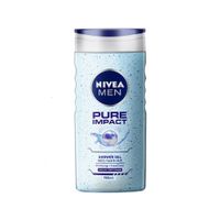 NIVEA Men Body Wash, Pure Impact with Purifying Micro Particles, Shower Gel for Body, Face & Hair
