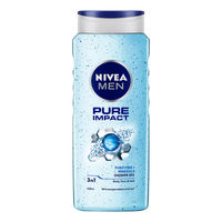NIVEA MEN Body Wash- Pure Impact with Purifying Minerals Particles- Shower Gel for Body- Face & Hair