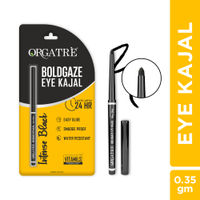 Orgatre Boldgaze Waterproof Kajal Pencil - Smudge-Proof, 24H Lasting, Easy Glide, Intense Black
