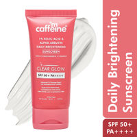 MCaffeine CLEAR GLOW 1% Kojic Acid Alpha Arbutin Daily Brightening Sunscreen