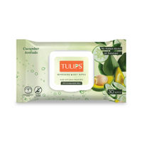 Tulips Refreshing Wet Wipes In Lid Pack - Cucumber & Avocado