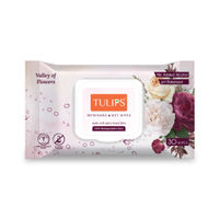 Tulips Refreshing Wet Wipes In Lid Pack - Valley Of Flowers