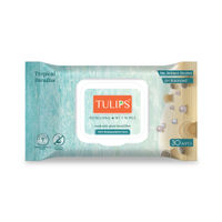 Tulips Refreshing Wet Wipes In Lid Pack - Tropical Paradise