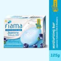 Fiama Skin Barrier Strengthening Moisturizing Soap Bar Japanese Hokkaido Milk, Blueberry