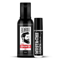 Beardo Beard Growth Combo | Beard Growth Oil,, Moustache Growth Roll-On, 8ml | Beard Growth Kit