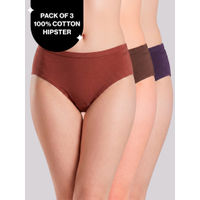 nykd by nykaa PO3 Mid Rise 100% Cotton Hipster Panty with Inner Elastic -NYP451 Rust,D Grape,Brown-picture-23