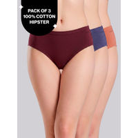 nykd by nykaa PO3 Mid Rise 100% Cotton Hipster Panty with Inner Elastic -NYP451 Wine,D Purple,Clay-picture-27