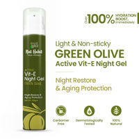 Nat Habit Active Olive Night Vitamin E Face Gel Moisturiser For Anti-Aging & Collagen Boost