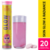 Chicnutrix Glow - Glutathione & Vitamin C - Skin Radiance & Glow - Strawberry Lemon - 20 Effervescents
