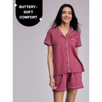 Nykd By Nykaa Buttery Soft Cotton Modal Button-Down Shorts Set Of 2 NYS927 Dusty Pink-picture-21