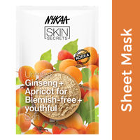 Nykaa Skin Secrets Ginseng + Apricot Sheet Mask for Blemish Free & Youthful Skin