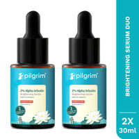 Pilgrim Alpha Arbutin & Vitamin C Brightening Face Serum - Reduces Dark Spots& Brightens - Pack of 2