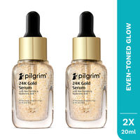 Pilgrim 24K Gold Face Serum with Niacinamide & Hyaluronic Acid Brightens Skin 24K Golden - Pack of 2