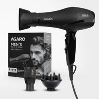 Agaro HD1120 2000W Hair Dryer For Men Powerful Motor Cool Shot Button Styling Tool - Black