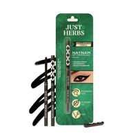 Just Herbs Naynam Day - Long Kohl Kajal - Sweet Almond Oil & Vitamin E - Smudgeproof & Transferproof