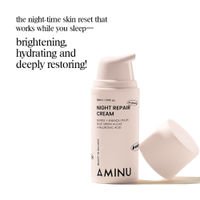 Aminu Night Repair Cream-Brightening Moisturizer for Uneven Tone & Dark Spots-Niacinamide + Vit C+HA