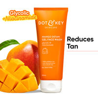 Dot & Key Mango Detan Gel Gel Face Wash, With Alpha-Arbutin & Niacinamide, Reduces Stubborn Tan