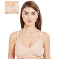 Inner Sense Organic Cotton Antimicrobial Laced Nursing Bra Pack of 2 - Nude-picture-23