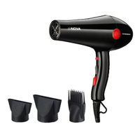 Nova NHP 8220 1800 Watts Proffesional Hair Dryer for Women (Red)-image-34