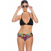 Zivame Aqua Halter Bikini With Floral Print Low Rise Bottom (Large)