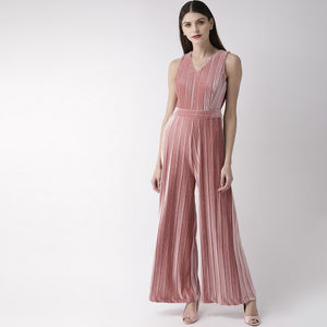 pink velvet jumpsuit