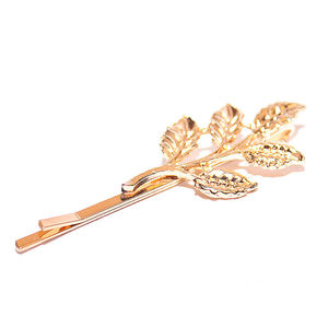 Joker Witch Gold Plated Metal Leaves Hair Clip