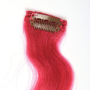 Tress Town Clip On Hair Extensions Real Hair Streaks Magenta