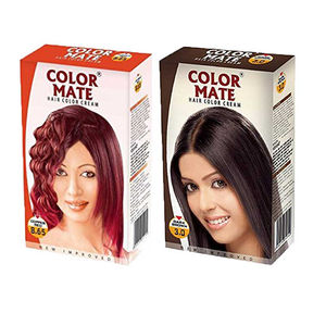 Color Mate Dark Brown Copper Red Hair Color Cream