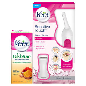 Veet Sensitive Touch Expert Electric Trimmer For Women With Nikhaar Hair Removal Cream All Skin Types 50g Friend Forever Combo