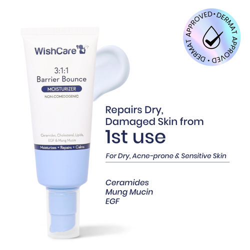 WishCare 3:1:1 Barrier Bounce Moisturizer for Dry Skin & Sensitive Skin with Ceramides & Mung Mucin