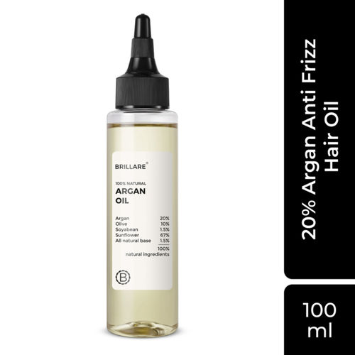 Brillare 20% Argan Oil for Dry, Frizzy Hair with 10% Olive Oil for Frizz Control & Manageable Hair