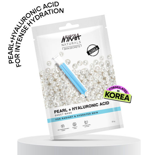 Nykaa Skin Nykaa Pearl + Hyaluronic Acid Sheet Mask For Glowing & Moisturised Skin - Formulated In Korea