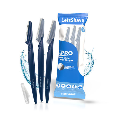 LetsShave Beard Pen Styler Trimmer For Men, Precision Beard Shaping Razor - Pack Of 3