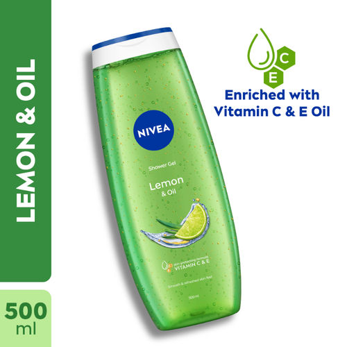 NIVEA Body Wash, Lemon & Oil Shower Gel, Pampering Care & Refreshing Scent of Lemon