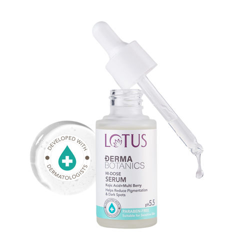Lotus Herbals Lotus Dermabotanics Kojic Acid + Multi Berry Hi-Dose Serum, pH5.5, For Sensitive Skin