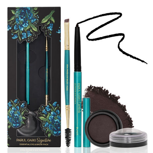 Parul Garg Beauty 3-in-1 Eye & Brow Pack, Kajal, Eyeshadow & Dual Brush