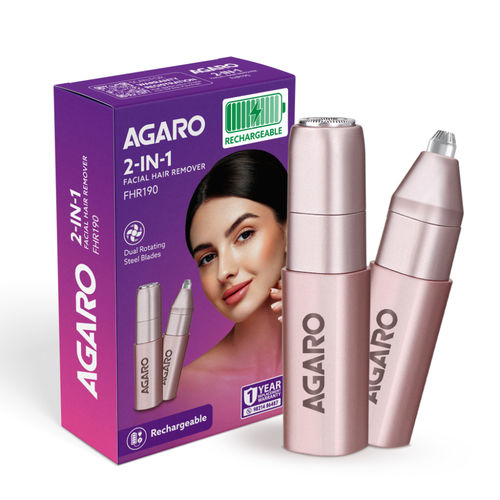 Agaro FHR190 Facial Hair Remover For Women Usb Rechargeable Painless Hair Removal Tool - Rose Gold