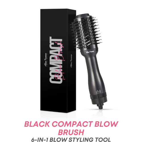 Alan Truman Blow Dryer Brush For Everyday Blowouts & Blow-styling At Home - Compact Black