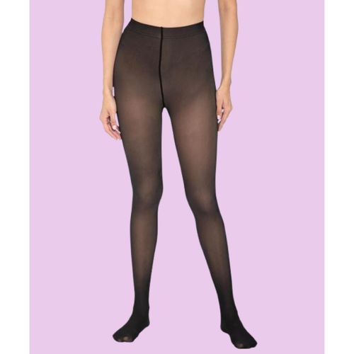 BRACHY Black Slim Fit Summer Fake Translucent Dual Tone Stockings (Waist Size: 30 to 40 Inch)