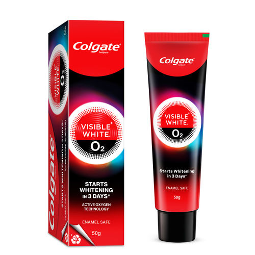 Colgate Visible White O2, Teeth Whitening Toothpaste - Peppermint Sparkle
