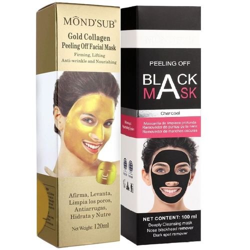 Mond'Sub MondSub Charcoal Black & Gold Peel Off Mask Combo