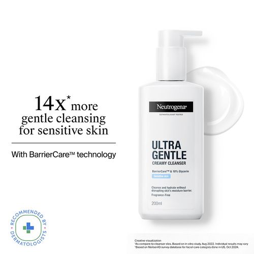 Neutrogena Ultra Gentle Creamy Face Cleanser Moisturizing Face Wash for Dry, Oily, Sensitive Skin