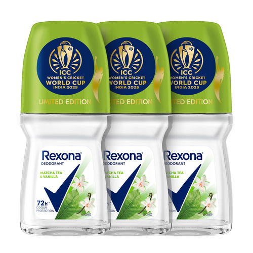 Rexona Antiperspirant Roll-On, Matcha Tea & Vanilla- Pack Of 3