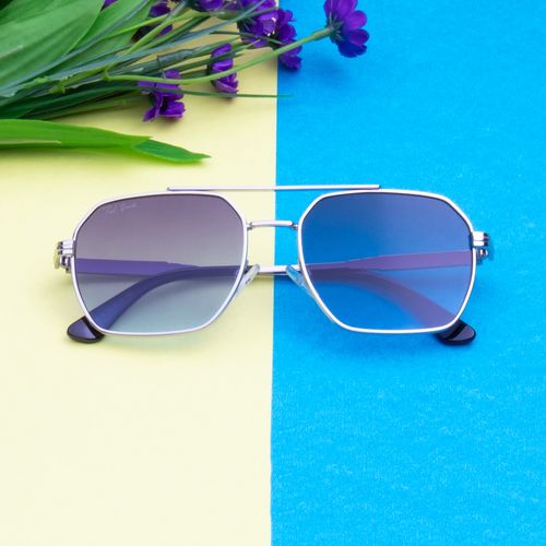 TED SMITH Aviator Blue Sunglasses for Men Women (56)