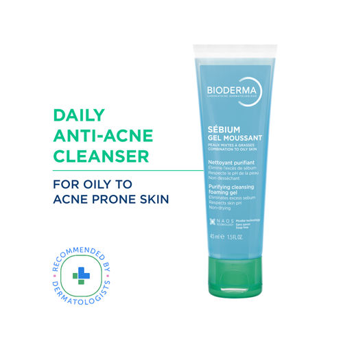 Bioderma Cleanser - Sebium Gel Moussant - Acne Defence Cleanser For Oily Acne Prone Skin