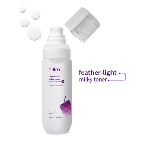 Plum Cerasense Milky Toner with Ceramides & Peptides For Barrier Repair