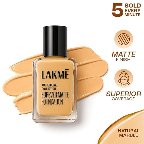 Lakme Forever Matte Foundation For Superior Coverage, Vit E, Lightweight & Water-Resist